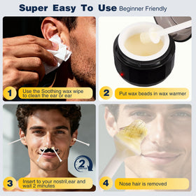 DIOOSVGFH kit in use applying wax inside nostril illustrating accurate hair removal