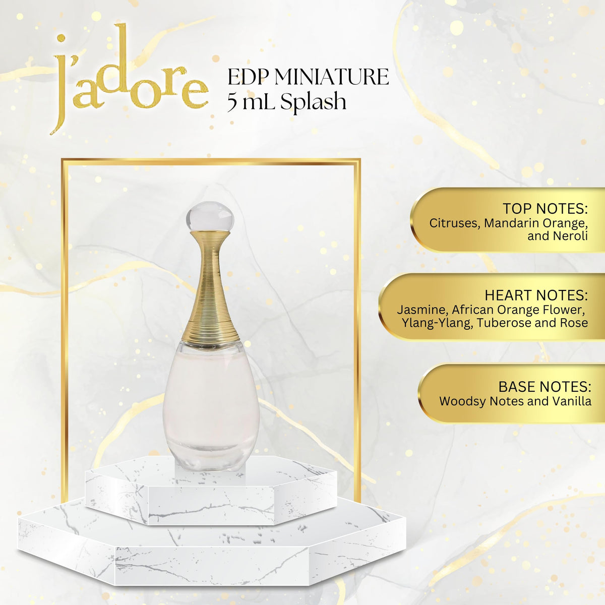 Dior J'adore cap and neck detail highlighting secure closure and refined finish