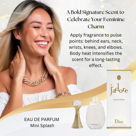 Dior J'adore splash application on wrist demonstrating easy, controlled dabbing