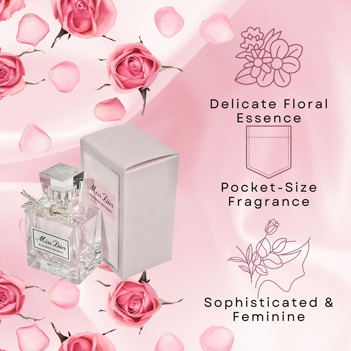 Dior Miss Dior label close-up revealing authentic branding and premium finish