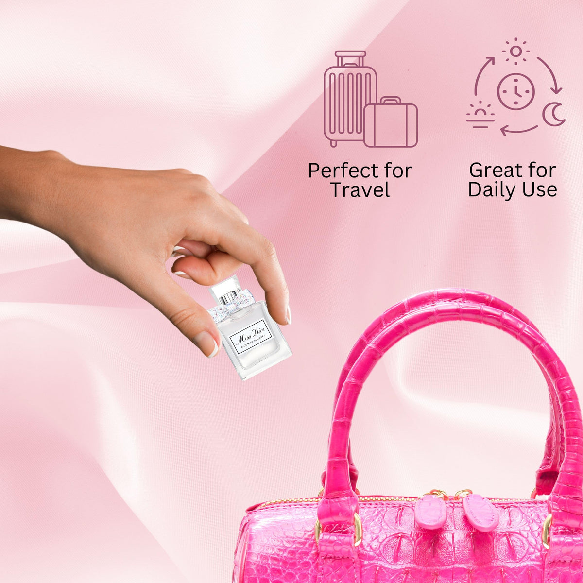 Dior Miss Dior lifestyle on vanity suggesting everyday luxury and display appeal