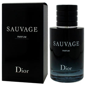 Dior Sauvage 2.0 oz bottle beside common items to show compact scale
