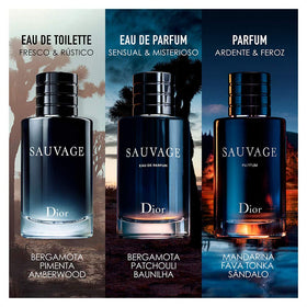 Dior Sauvage bottle in hand for size comparison and portable everyday wear