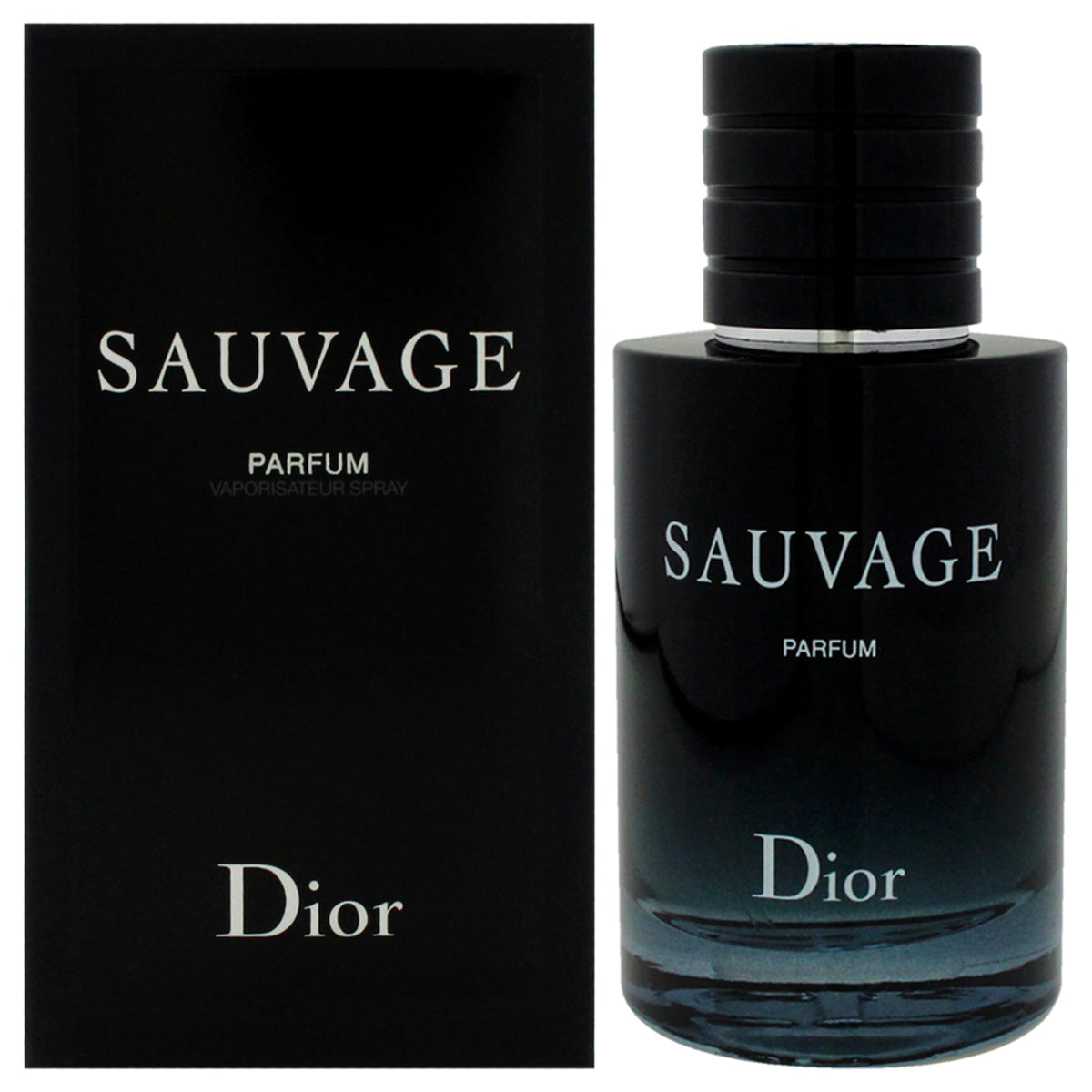 Dior Sauvage clear front bottle showing sleek design and travel-friendly size