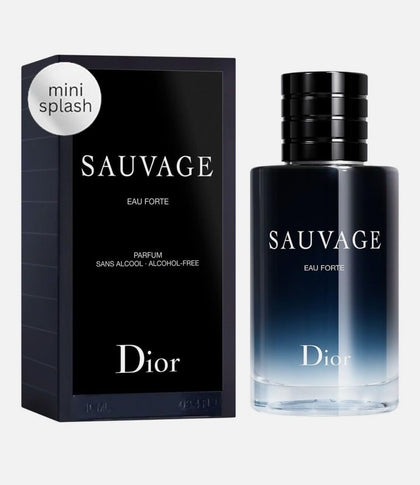 Dior Sauvage mini front packaging showing bottle and travel convenience