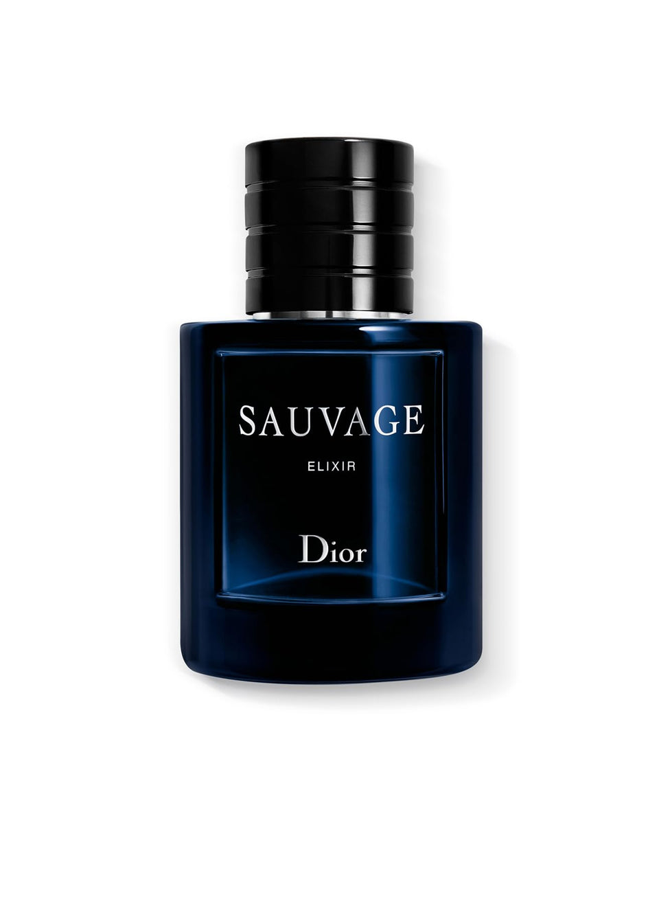 Dior Sauvage Elixir front bottle showing elegant glass and label, conveys premium appeal