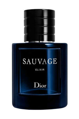 Dior Sauvage Elixir spray action releasing a fine mist, demonstrates easy application