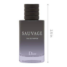 Dior Sauvage in hand showing travel size scale and easy-pocket portability