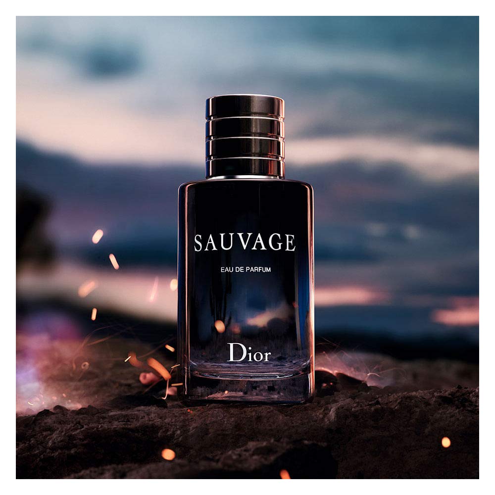 Dior Sauvage lifestyle evening scene suggesting evening wear and magnetic presence