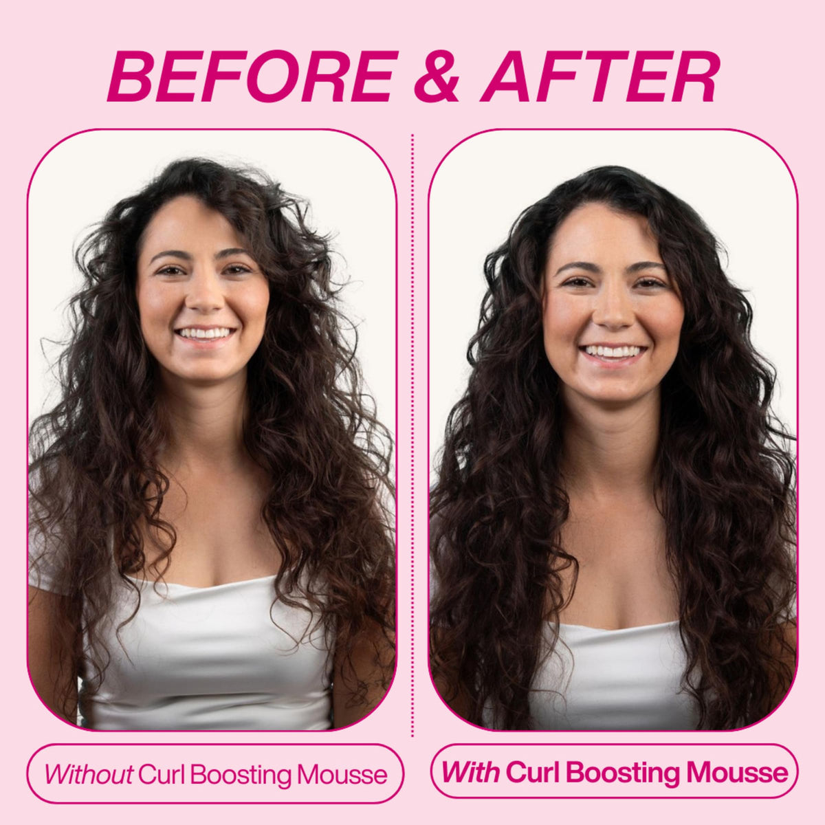 Dippity Do before and after curls showing improved definition and bounce