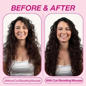 Dippity Do before and after curls showing improved definition and bounce