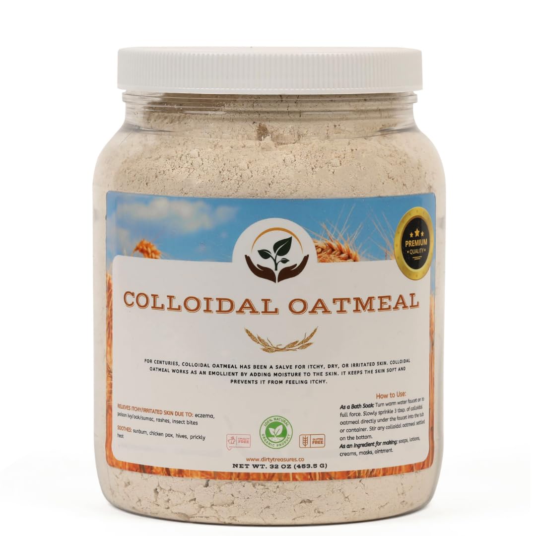 Dirty Treasures front packaging showing colloidal oatmeal and benefits