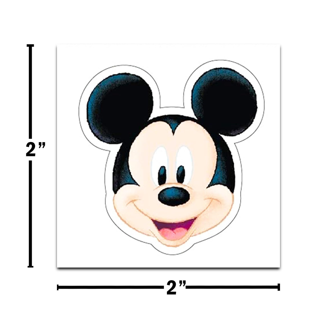 Disney Mickey close-up of a perforated tattoo sheet highlighting vibrant artwork and tear lines