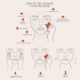 Ditind gua sha packaging and label highlighting natural-jade benefit