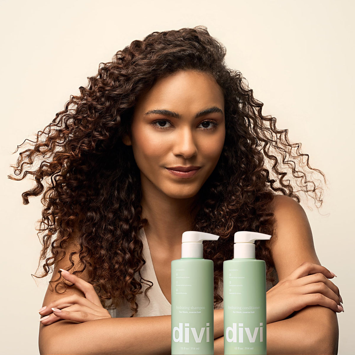 Divi after-wash smooth hair result showing improved manageability