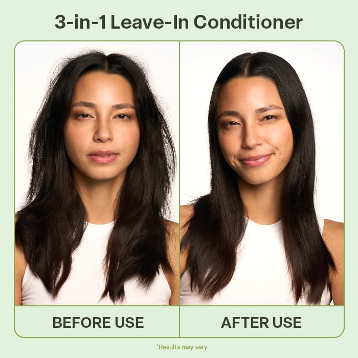 Divi before and after detangling demonstrating reduced knots and smoother hair