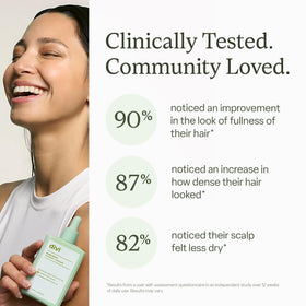 divi scalp application in use showing massage into scalp for improved appearance and circulation