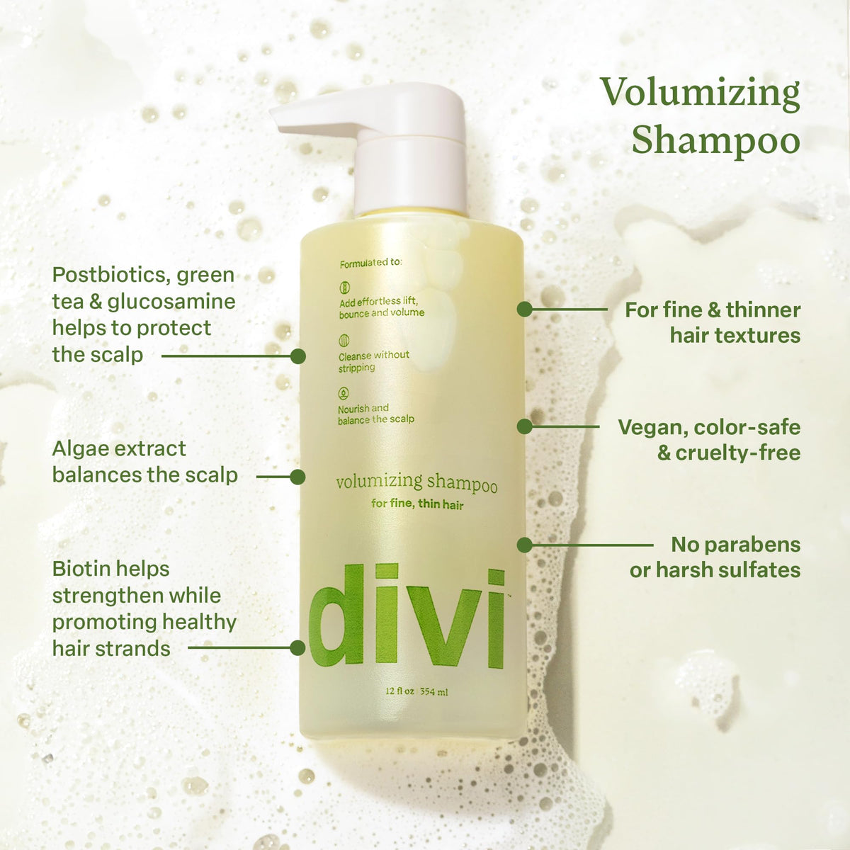 Divi back label close-up listing ingredients and usage directions for transparency and trust