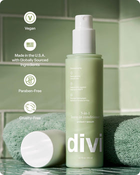 Divi bottle next to ruler showing 6.5 fl oz scale for travel-friendly benefit