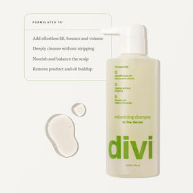 Divi pump dispensing shampoo into palm showing easy, controlled application and convenience