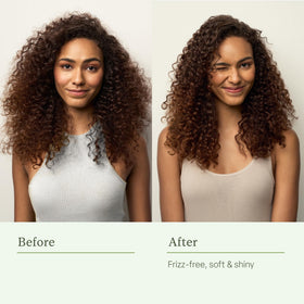 Divi being applied to damp hair showing quick 3-minute use