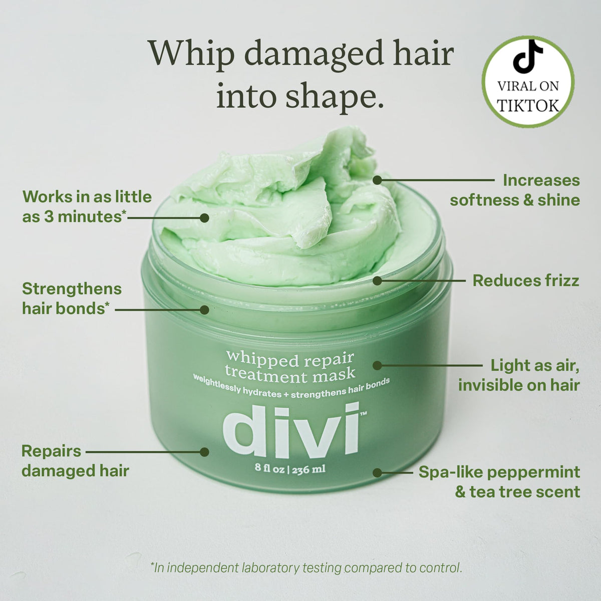 Divi open jar whipped mask texture highlighting lightweight cream