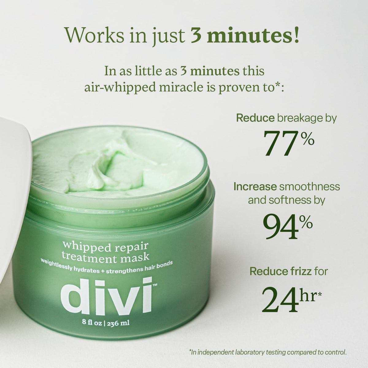 Divi 8 oz jar next to hand showing true size and scale