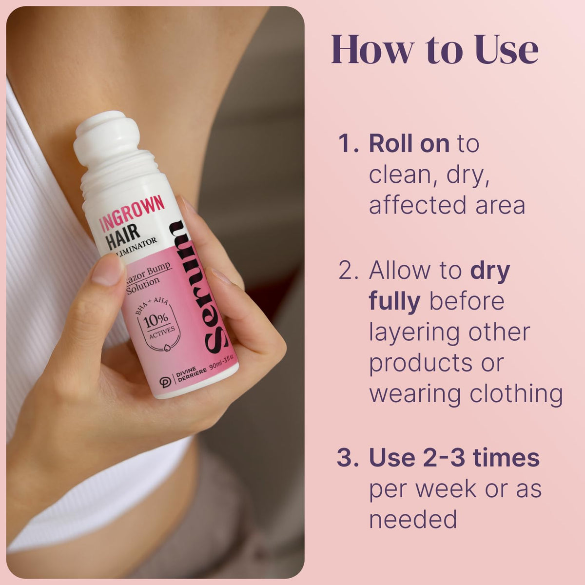 Divine Derriere bottle next to coin showing compact travel-friendly size