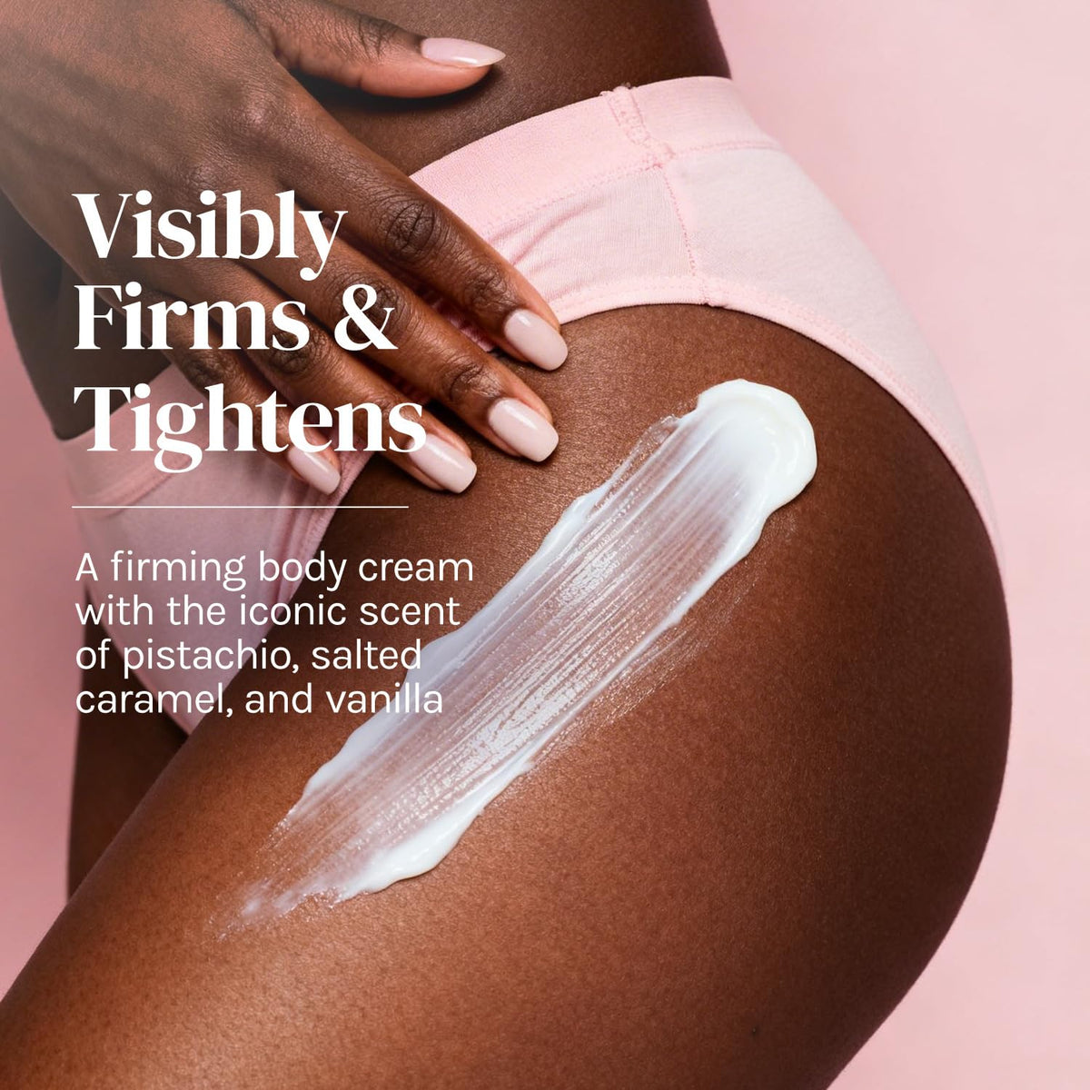 Divine Derriere cream texture close-up highlighting smooth, fast-absorbing formula benefit non-greasy