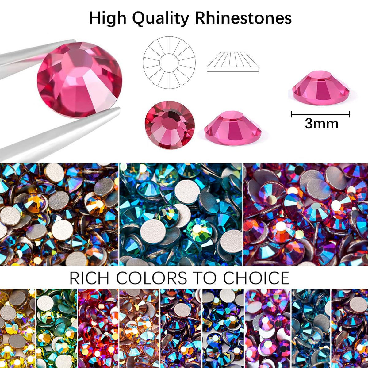 DIYCICO gems applied on phone case highlighting decoration detail and eye-catching finish