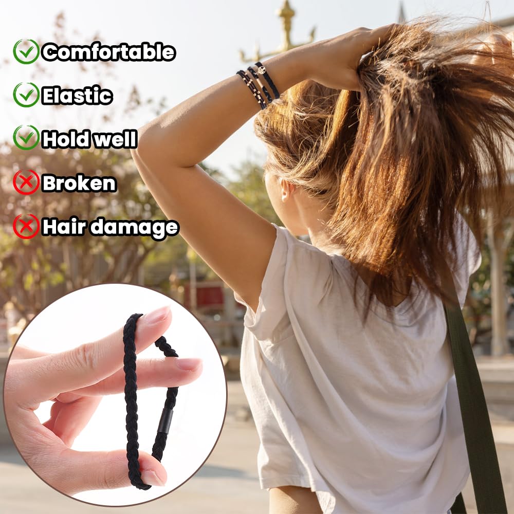 DIYDEC hair tie worn as wrist bracelet showing comfortable, no-pressure carry between uses