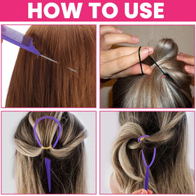 DIYDEC styling tools with comb and loops enabling quick braiding and threading