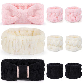DiyJibb set front view showing three headbands and six wristbands, ready to organize skincare