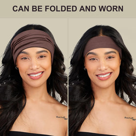 DiyJibb headband worn full-width on model offering secure hold