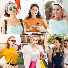 DiyJibb model wearing headband during makeup for secure, no-slip hold