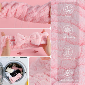 DiyJibb headband in bathroom use, keeps hair dry during face washing and masking