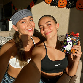 DiyJibb headband on model in yoga pose providing slip-free control