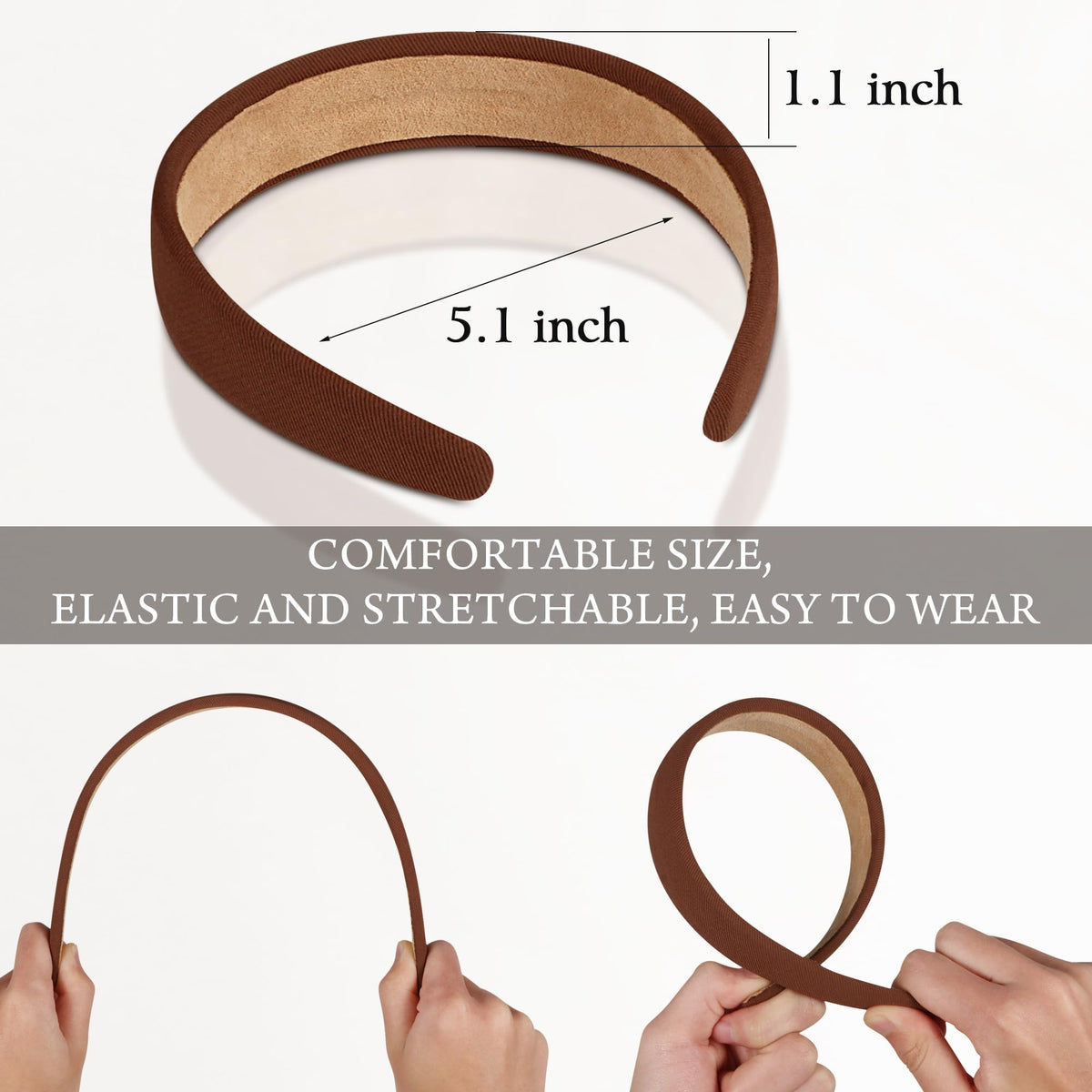 DiyJibb headband worn with curly hair demonstrating secure, gentle hold