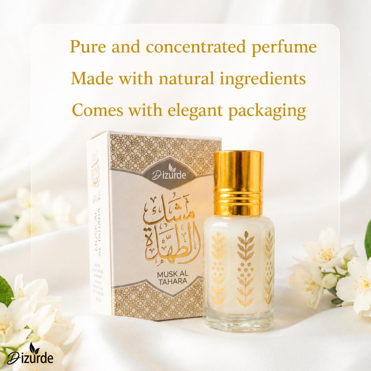 Dizurde bottle beside other perfumes showing layering use to soften stronger scents