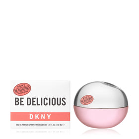 DKNY bottle front view showing fresh floral packaging and easy carry benefit
