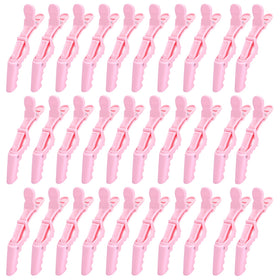 Dkpyt front view of 30 pink alligator clips showing kit convenience and organization