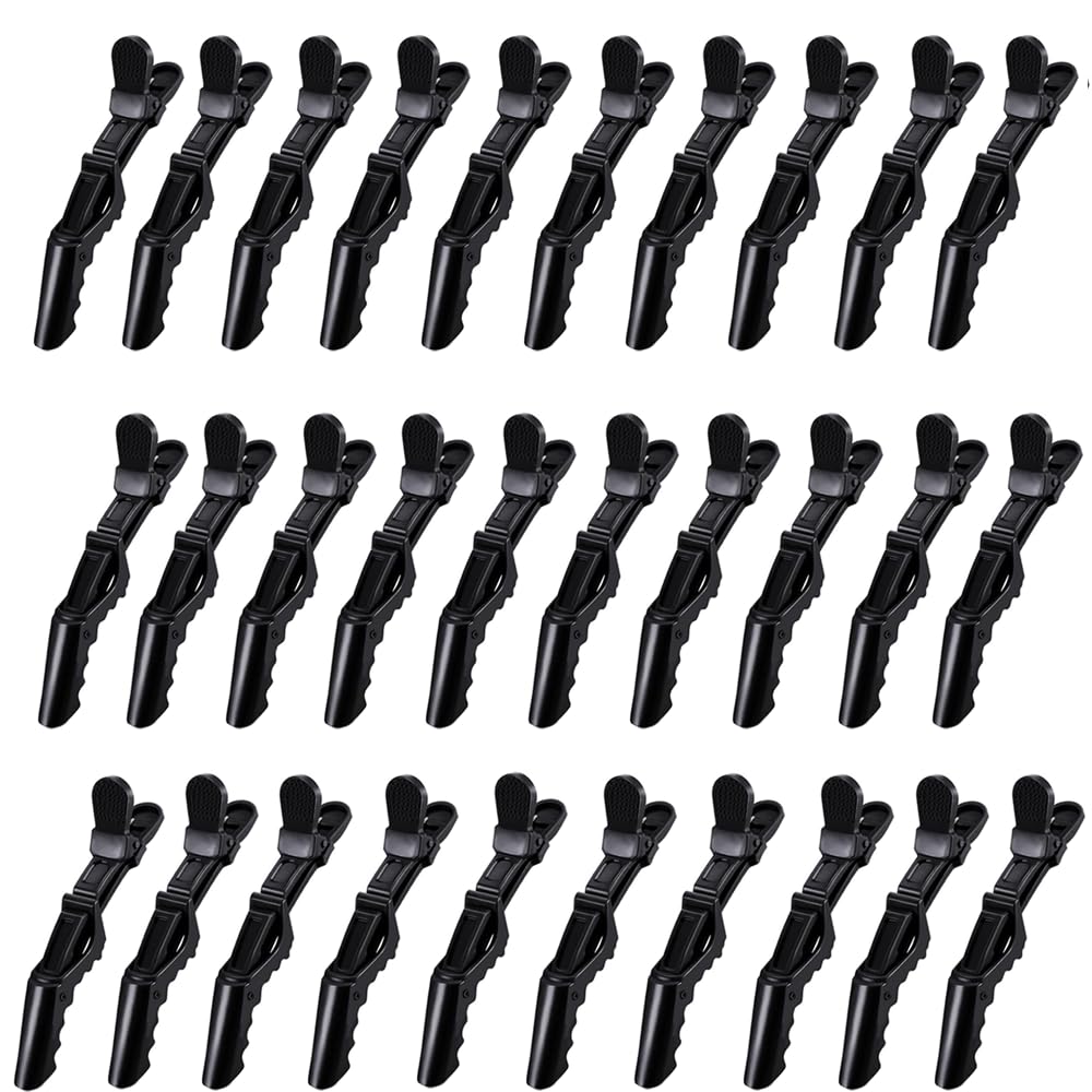 Dkpyt front view pack of 30 black alligator clips for organized styling