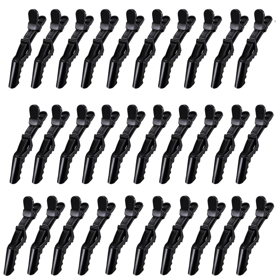 Dkpyt front view pack of 30 black alligator clips for organized styling