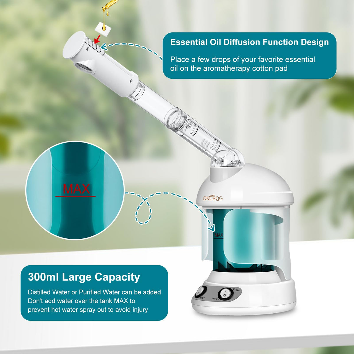 DKURQG widened water inlet open for easy cleaning and hygienic use