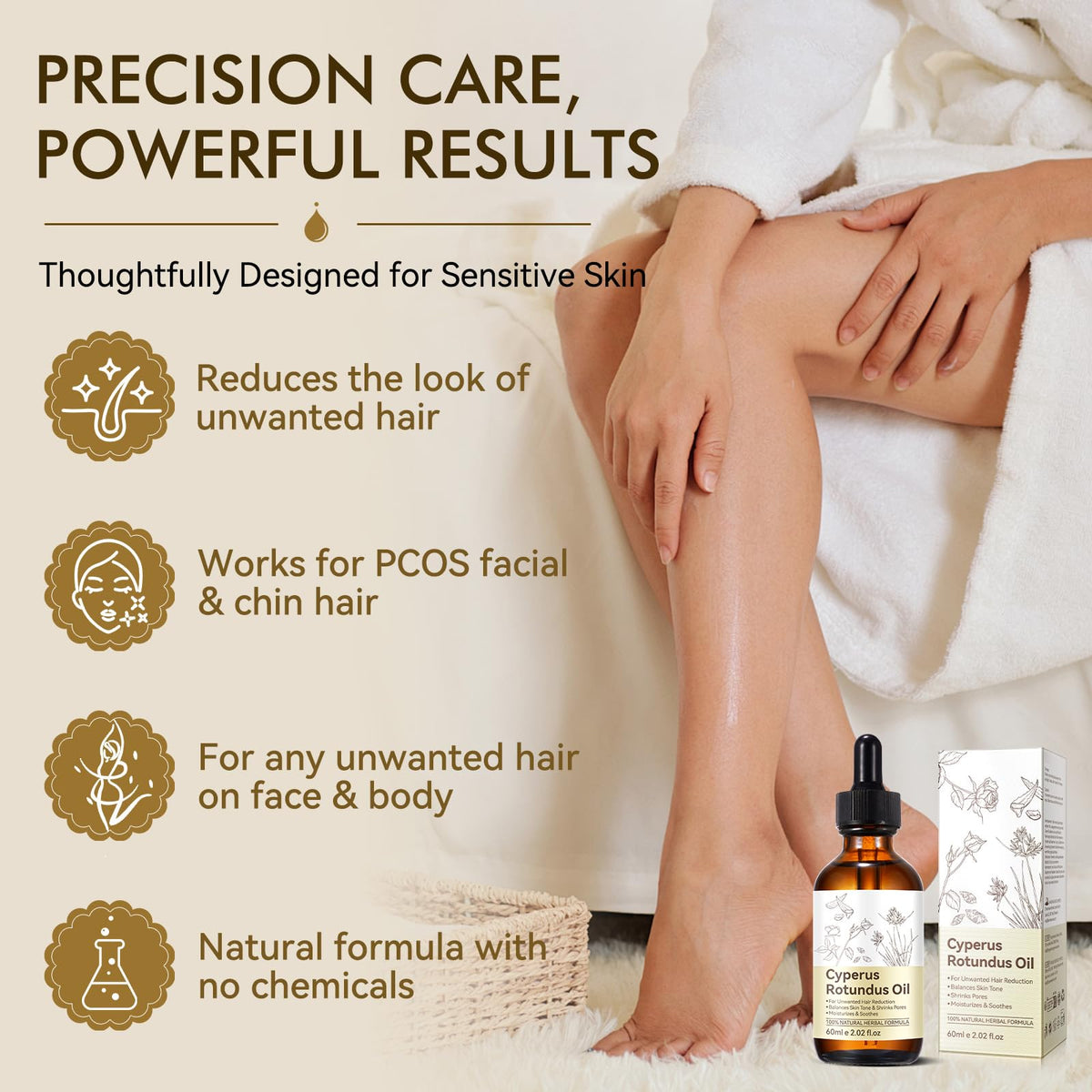 DLOMFVFQ massaging oil into legs to hydrate and calm skin