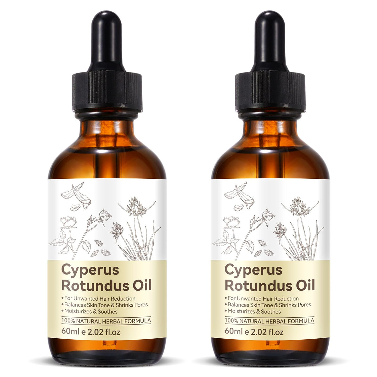 DLOMFVFQ front packaging showing two bottles, clear benefit: portable hair-reduction oil