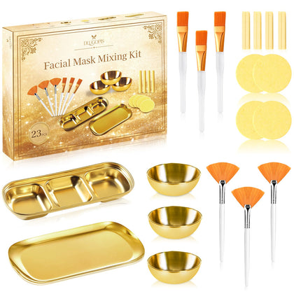 DLUGOPIS gold mixing bowls front view showing organized prep benefits