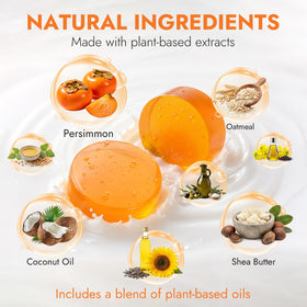 DLWUEN round persimmon soap close-up showing smooth texture and moisturizing oils