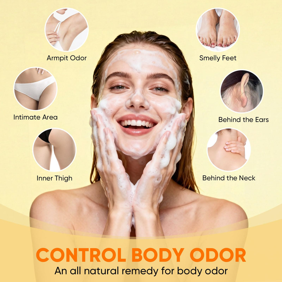 DLWUEN soap held in hand mid-lather demonstrating easy use and gentle skin feel