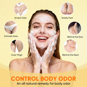 DLWUEN soap held in hand mid-lather demonstrating easy use and gentle skin feel